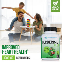 Berberine Plus label close-up with 1200 mg per serving.