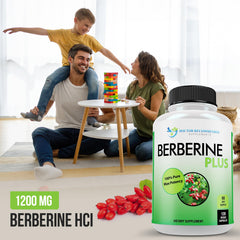 Label detail highlighting Berberine HCl potency and purity