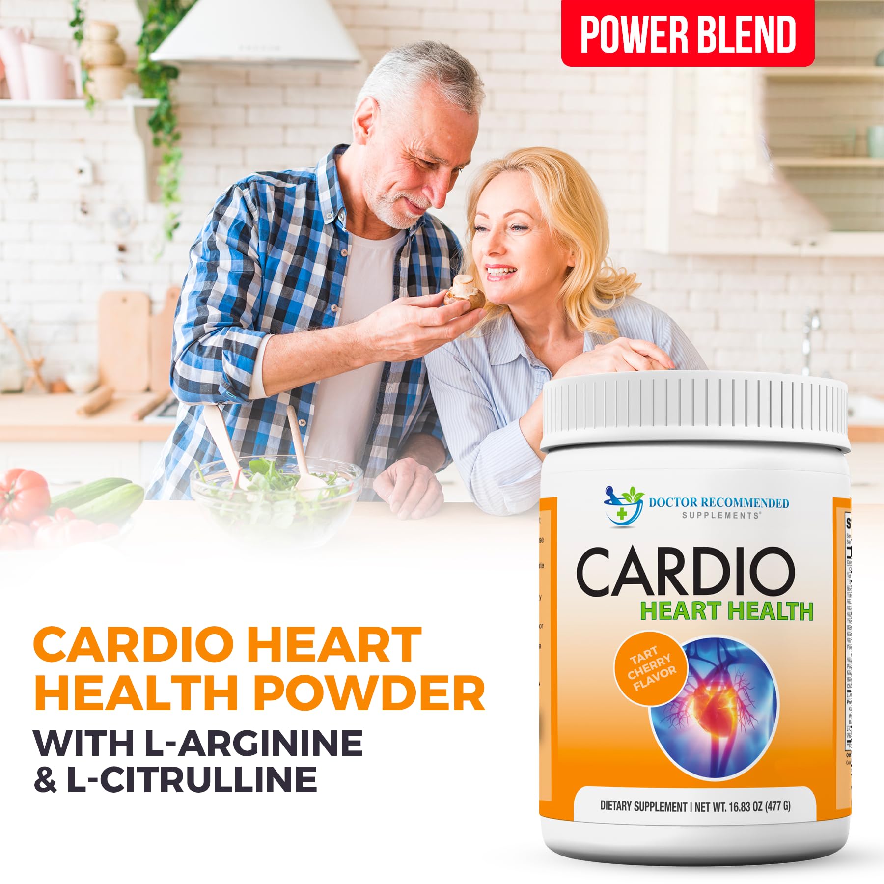 Cardio Heart Health label close-up showing vitamins and minerals for balanced nutrition