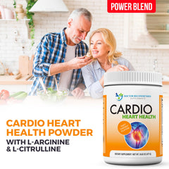 Cardio Heart Health label close-up showing vitamins and minerals for balanced nutrition