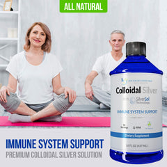 DOCTOR RECOMMENDED SUPPLEMENTS colloidal silver bottle label close-up highlighting purity and deionized water.