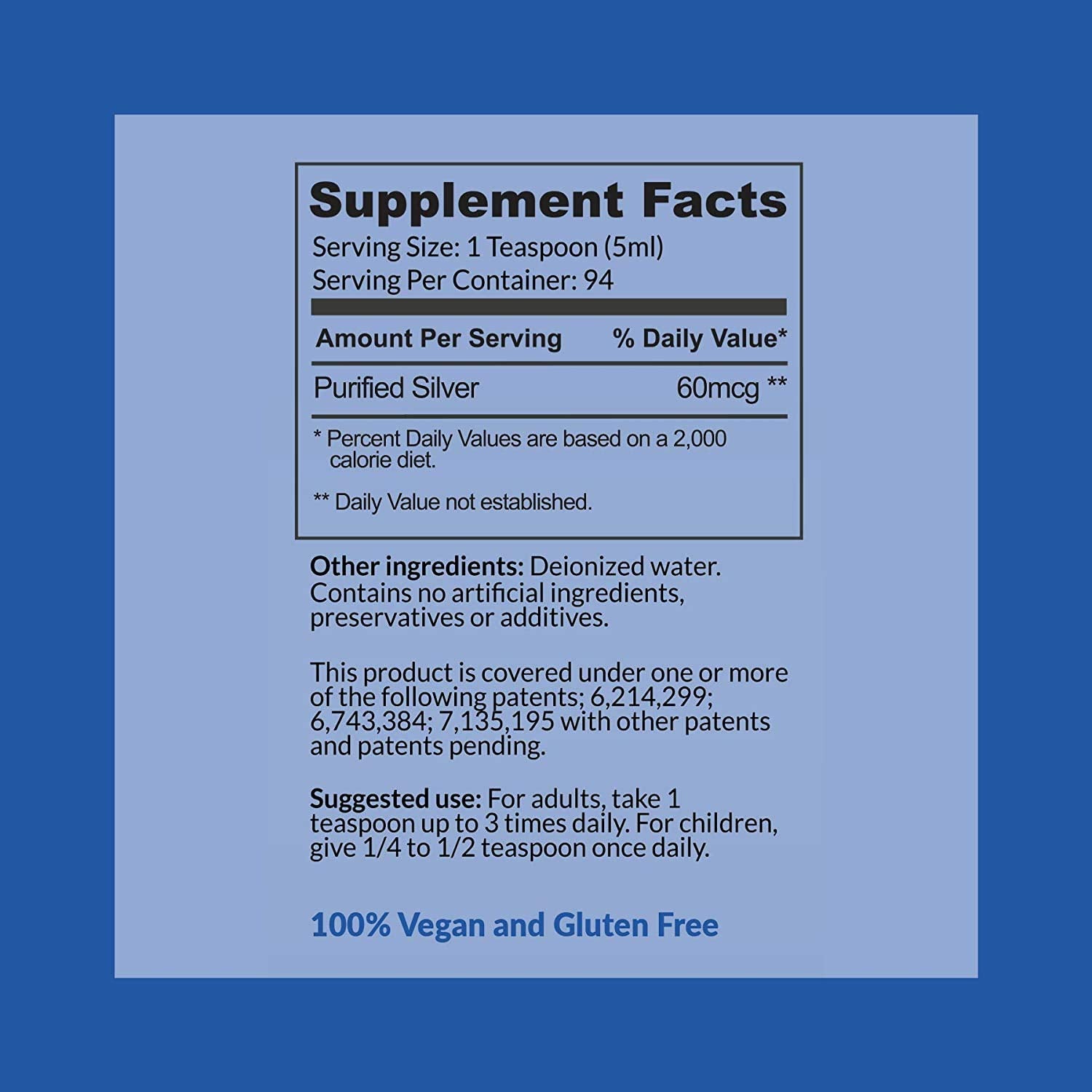 DOCTOR RECOMMENDED SUPPLEMENTS colloidal silver dosage information on bottle for convenient use.