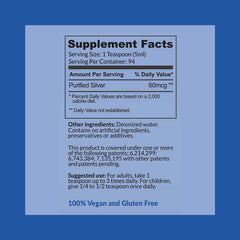 DOCTOR RECOMMENDED SUPPLEMENTS colloidal silver dosage information on bottle for convenient use.
