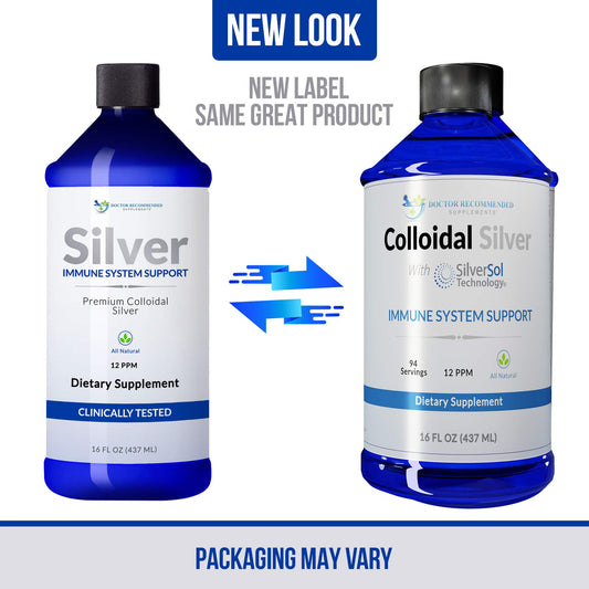 Pouring DOCTOR RECOMMENDED SUPPLEMENTS colloidal silver liquid for easy dosing