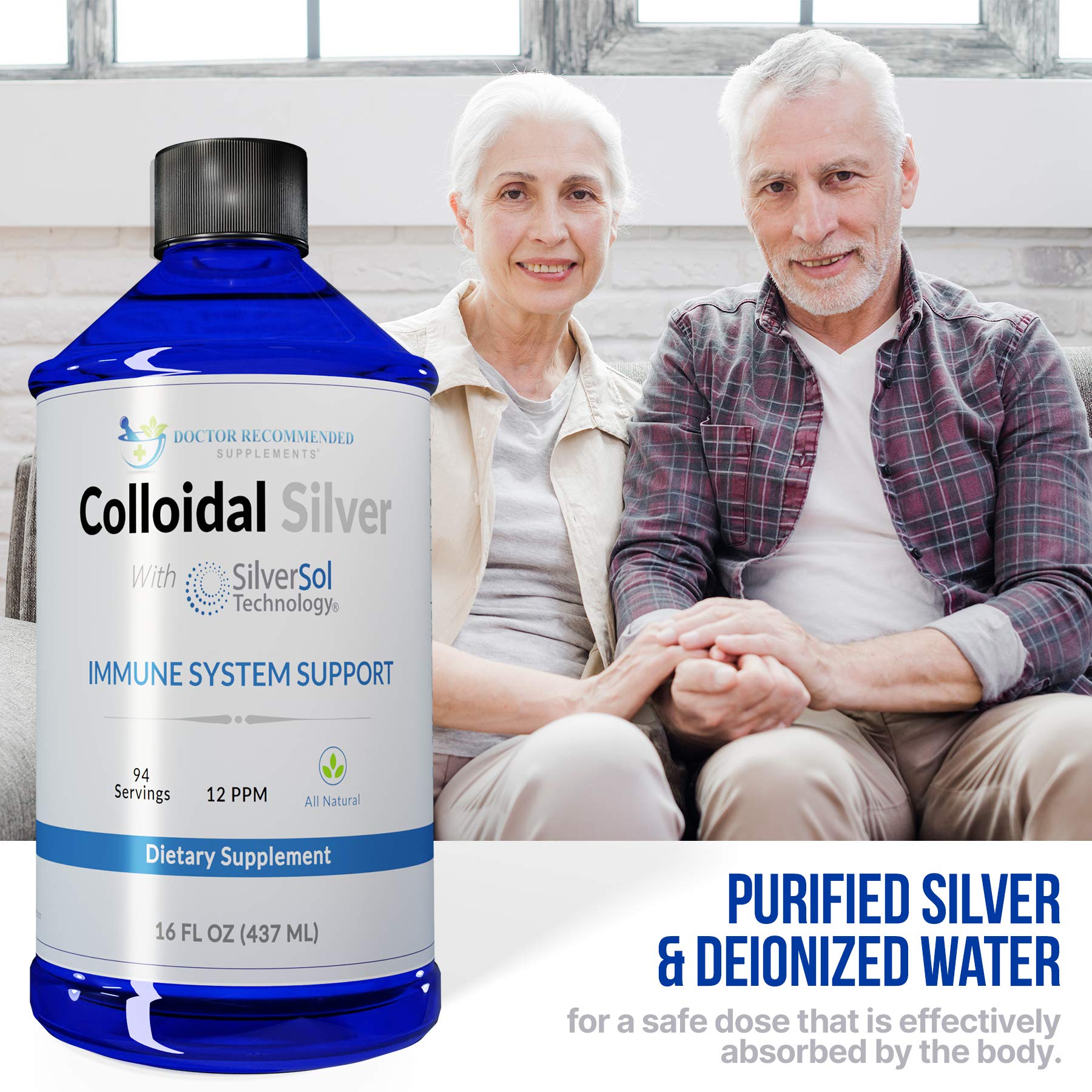 Three-bottle pack of DOCTOR RECOMMENDED SUPPLEMENTS colloidal silver liquid for value