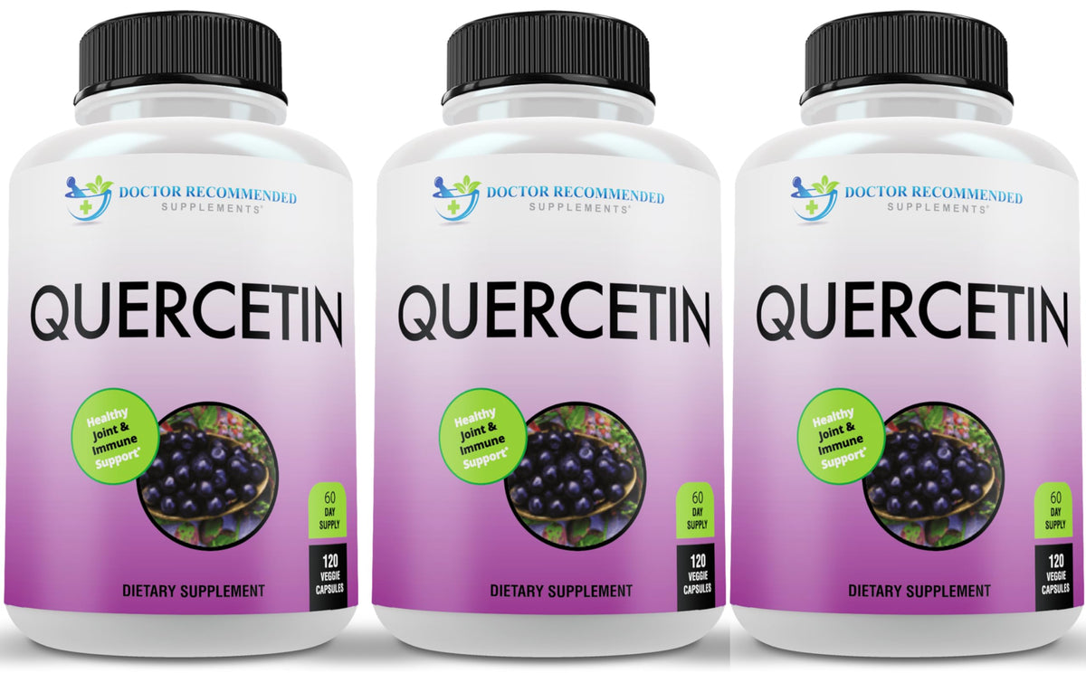 Doctor Recommended Quercetin 1000mg bottle with vegan capsules for daily use.