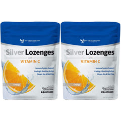 Doctor Recommended Supplements silver lozenges orange flavor for quick throat relief.