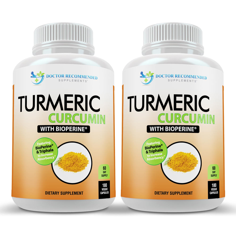 Doctor Recommended Supplements turmeric curcumin bottle highlighting high potency daily formula