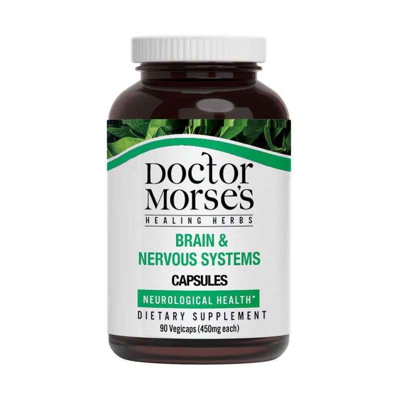 Doctor Morse's Brain bottle label shows ginkgo and gotu kola for focus.