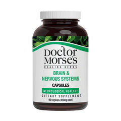 Doctor Morse's Brain bottle label shows ginkgo and gotu kola for focus.