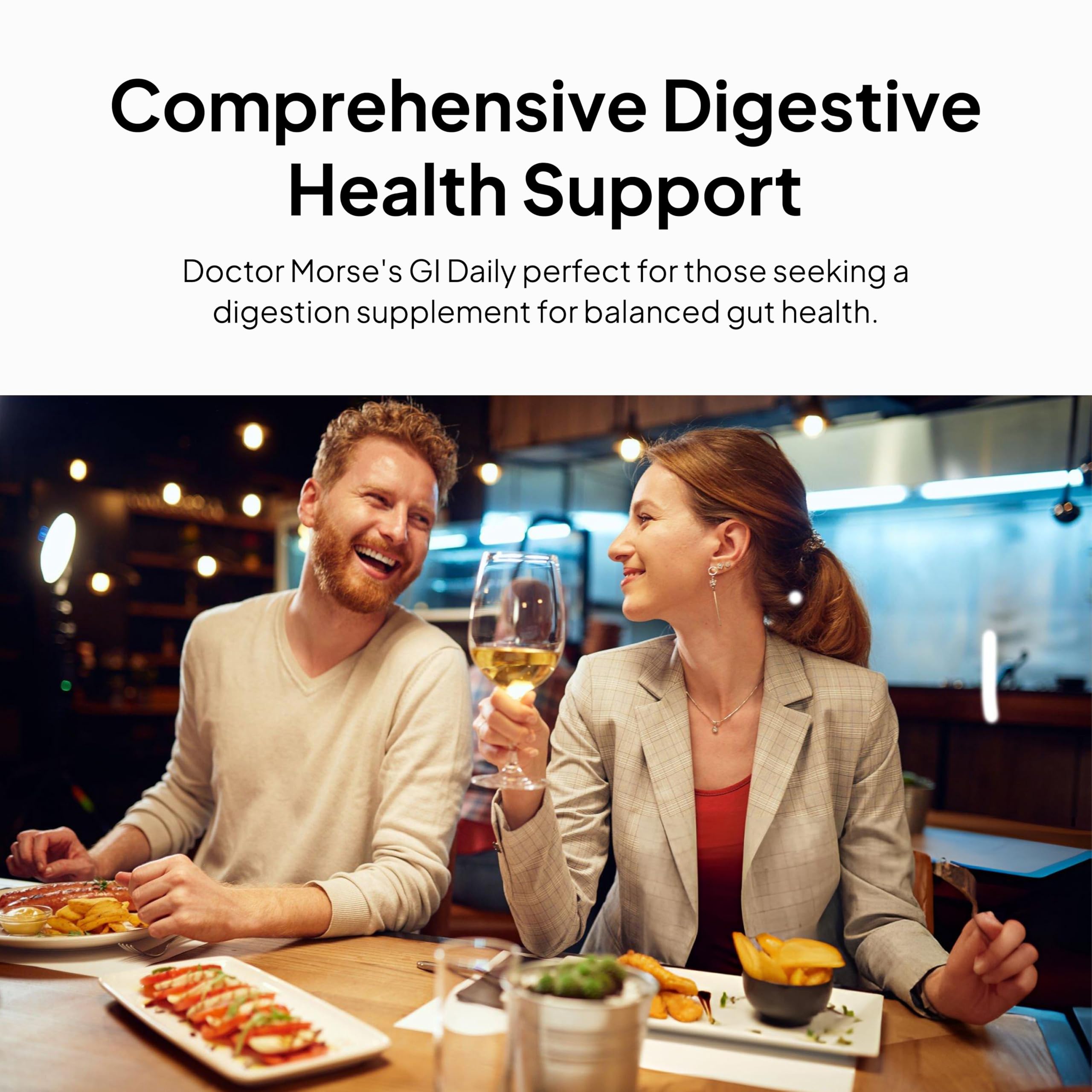 GI Daily capsules closeup highlighting herbal capsules for digestive balance.
