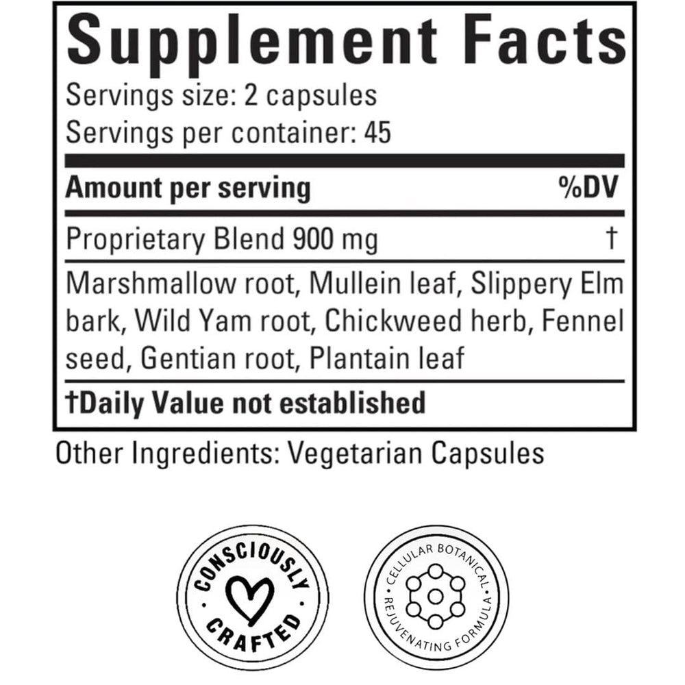Shelf display suggests convenient 45-day supply for ongoing wellness.