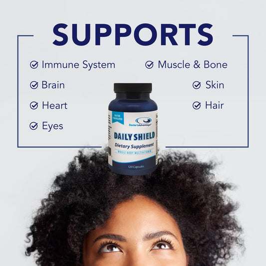 Doctor's Advantage Daily Shield bottle back with ingredient list for immune-friendly daily use