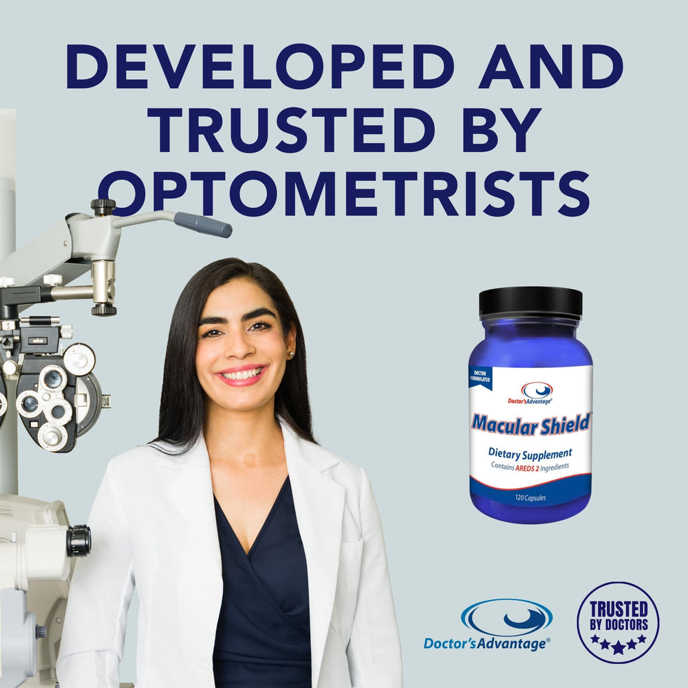 Doctor's Advantage Macular Shield box packaging designed for consumer use and routine eye care