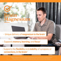 Doctor's Best Brain Magnesium label highlights non-GMO vegan formula for daily support.