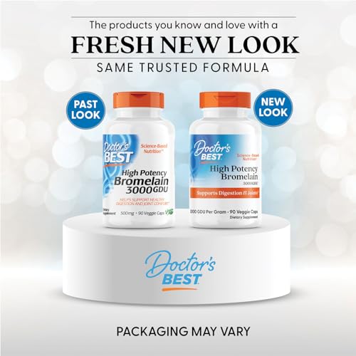 Doctor's Best Bromelain capsules illustrate proteolytic enzyme support for protein digestion.