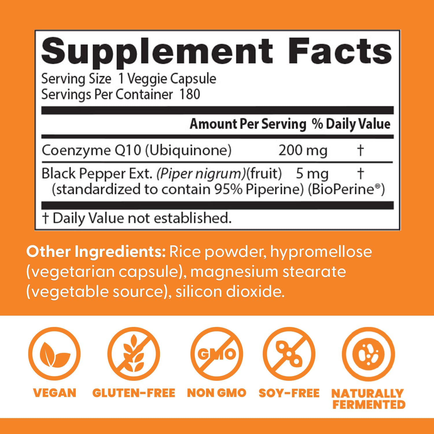 Doctor's Best CoQ10 200 mg with BioPerine close-up showing absorption support