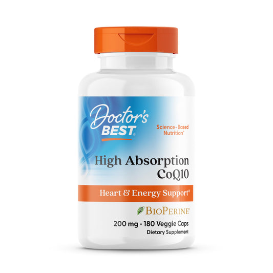 Doctor's Best CoQ10 200 mg bottle for daily heart energy support