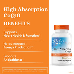 Doctor's Best CoQ10 200 mg capsules close-up for easy daily use