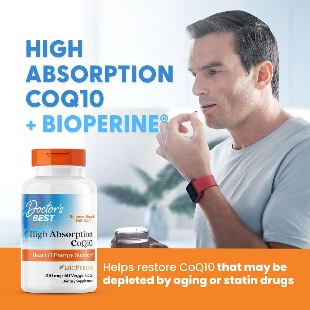 Doctor's Best CoQ10 packaging on shelf ready for daily use