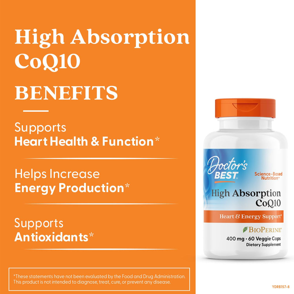 Doctor's Best CoQ10 fermented formula label highlighting natural fermentation