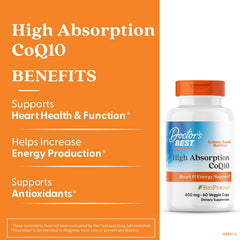 Doctor's Best CoQ10 fermented formula label highlighting natural fermentation