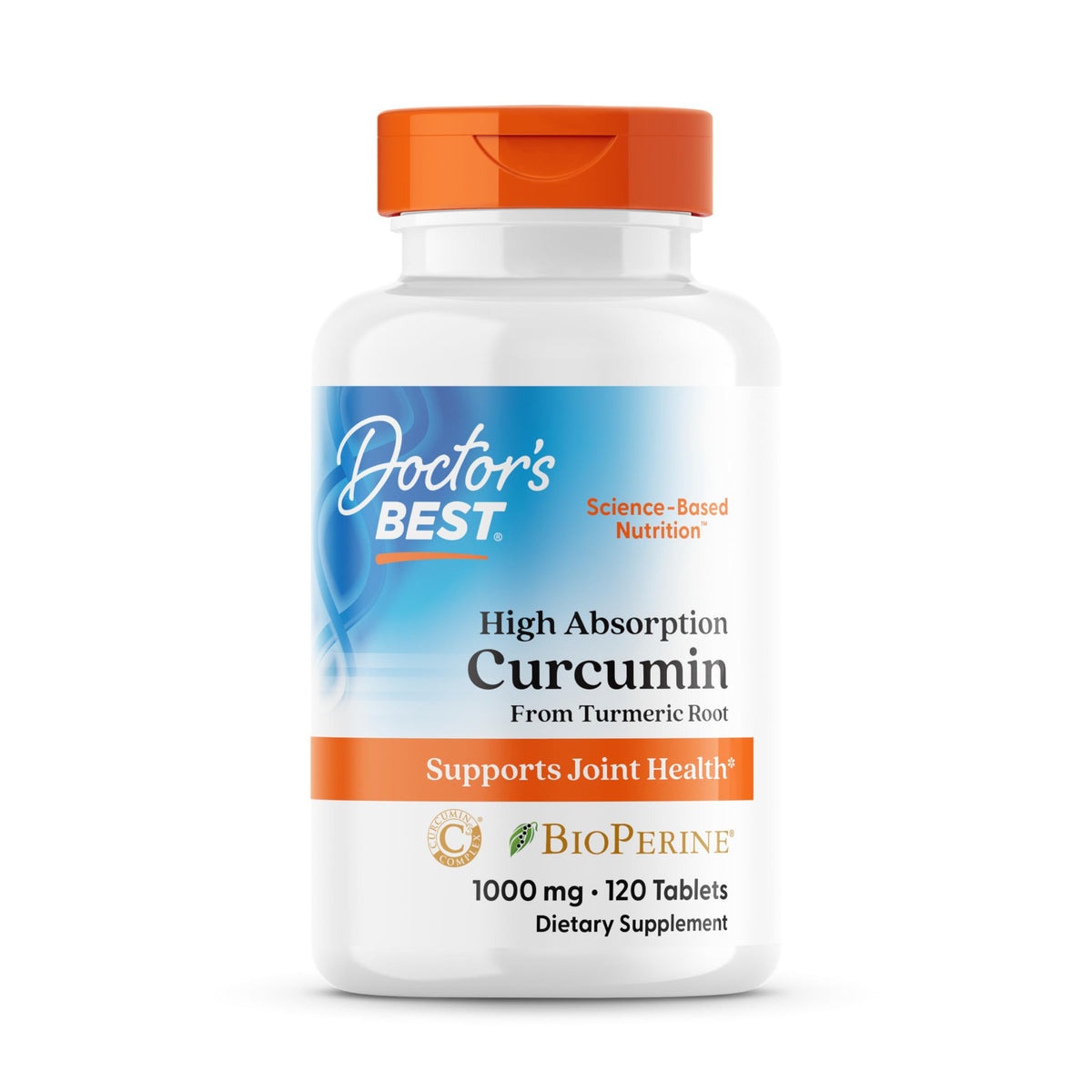 Doctor's Best curcumin C3 complex bottle for daily joint support