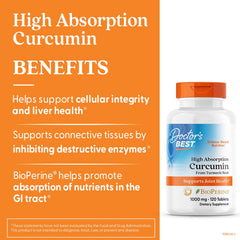 Doctor's Best curcumin tablets close-up showing high curcuminoids