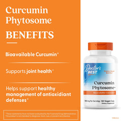 Doctors Best Curcumin Phytosome ingredient panel with Meriva and PC complex
