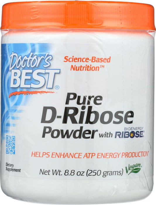 Doctor's Best D-Ribose bottle front showing BioEnergy label and energy focus.