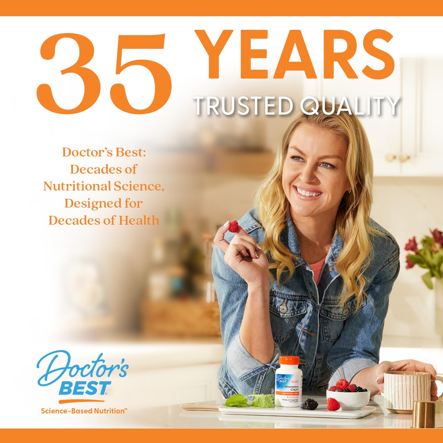 Doctor's Best daily serving bottle demonstrates four-capsule recommended serving