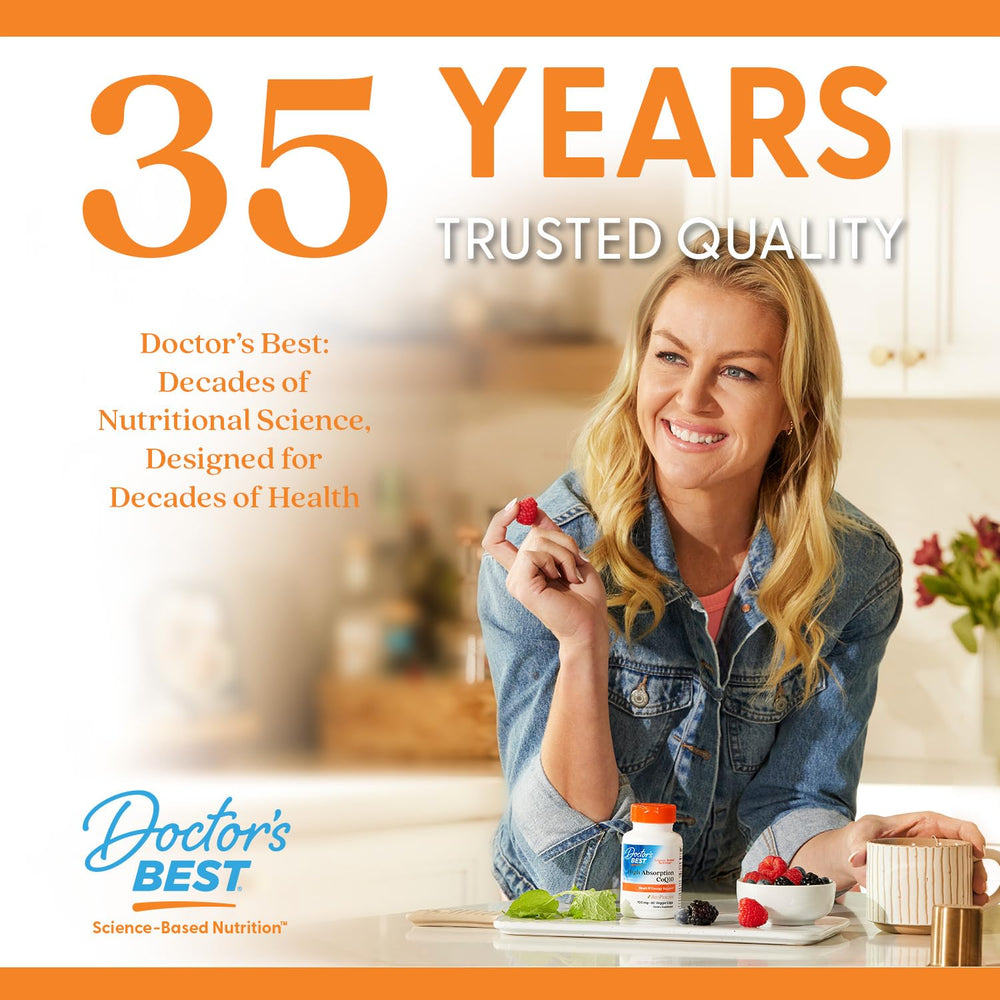 Doctor's Best daily serving bottle demonstrates four-capsule recommended serving