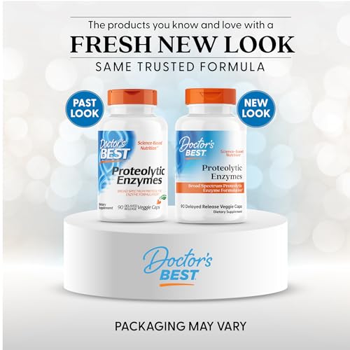 Doctor's Best delayed-release capsules designed for sustained enzyme activity.