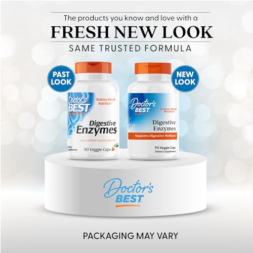 Doctors Best Digestive Enzymes capsules ready to take with meals.