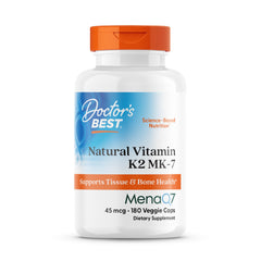 Doctor's Best Vitamin K2 MK-7 bottle front highlighting MenaQ7.