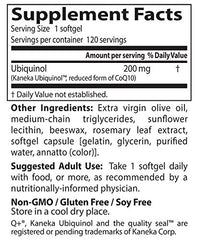 Shelf view of Doctor's Best Kaneka Ubiquinol 200 mg bottle on counter.