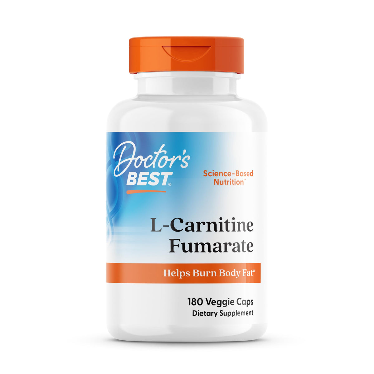 Doctor's Best L-Carnitine Fumarate bottle front shows energy-supporting capsules