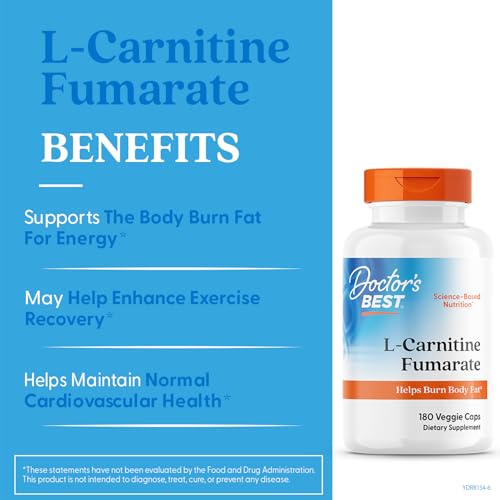 Closeup of Doctor's Best L-Carnitine Fumarate capsules