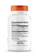Doctor's Best Lutein softgel bottle back label reveals purity and gluten-free formula for daily use.