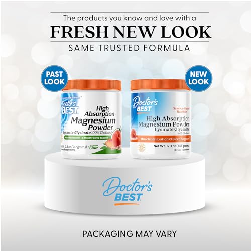 Pouring Doctor's Best magnesium powder into water for quick, peach-flavored mixing