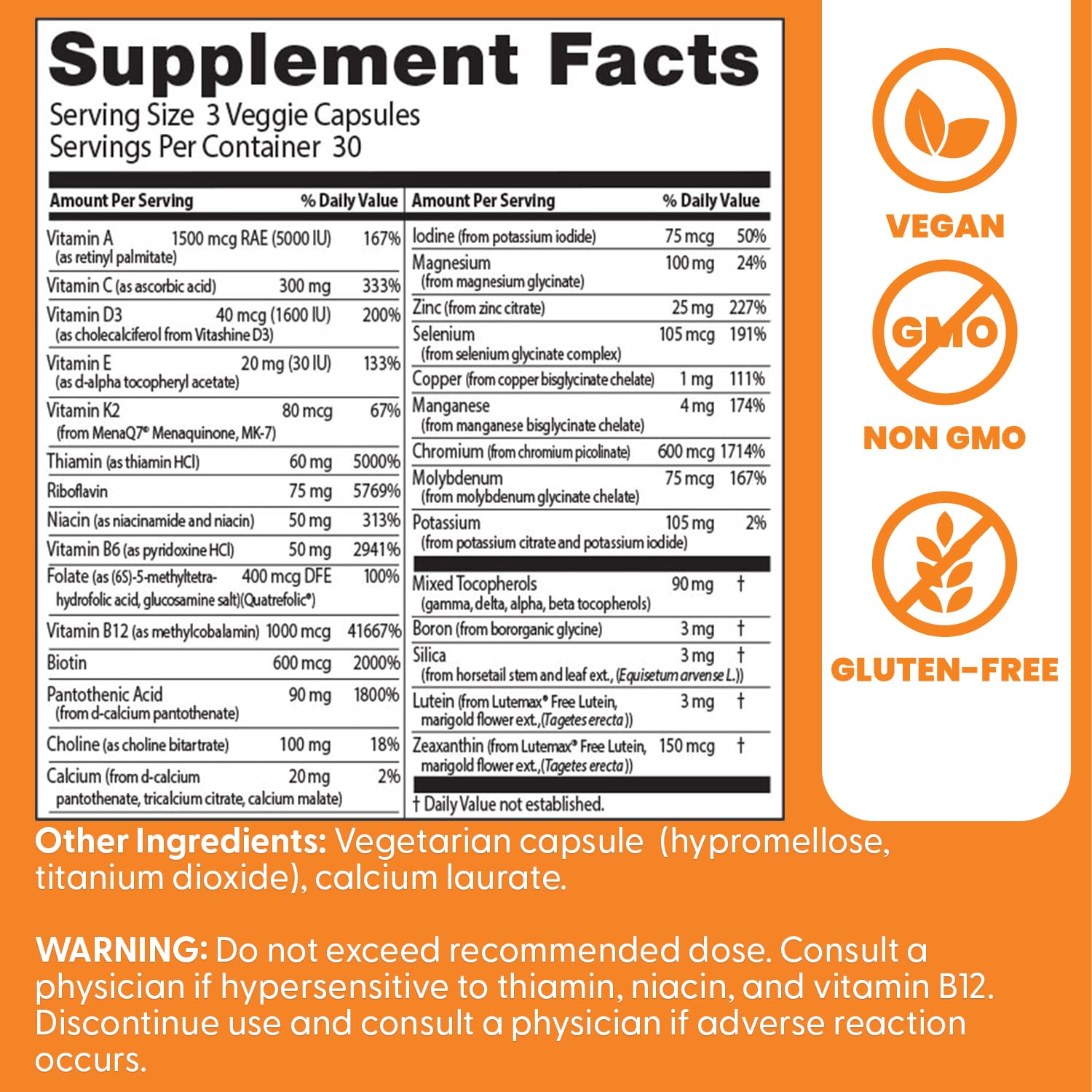 Doctor's Best capsules closeup shows compact vegan vitamin blend.