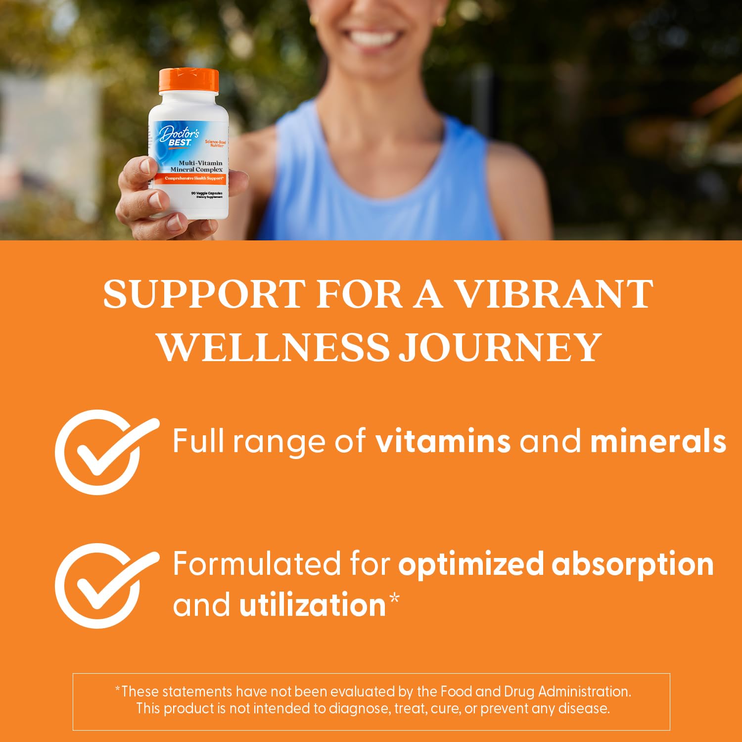 Doctor's Best ingredients panel communicates B vitamins and minerals clearly.