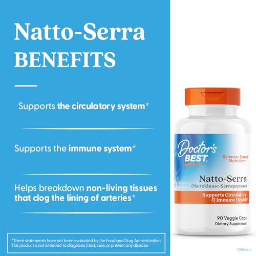 Close-up of Natto Serra capsules for convenient daily use.