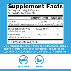 Natto Serra label highlighting vegan, non-GMO formula.