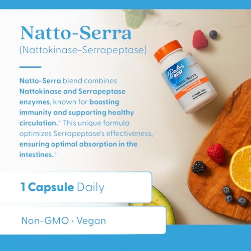Vegan and gluten-free badge on Natto Serra packaging.