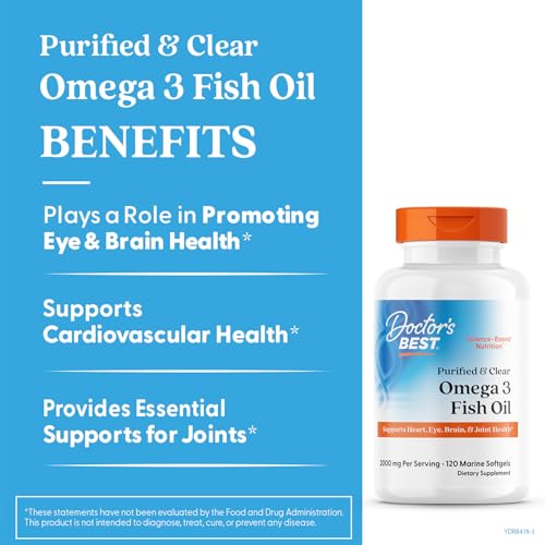 Doctor's Best patented filtration process image highlights purity and freshness for better omega-3 quality