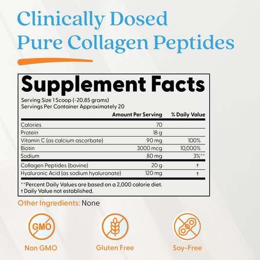 Doctor's Best collagen peptides hyaluronic acid scoop demonstrates easy daily mix for beverages.