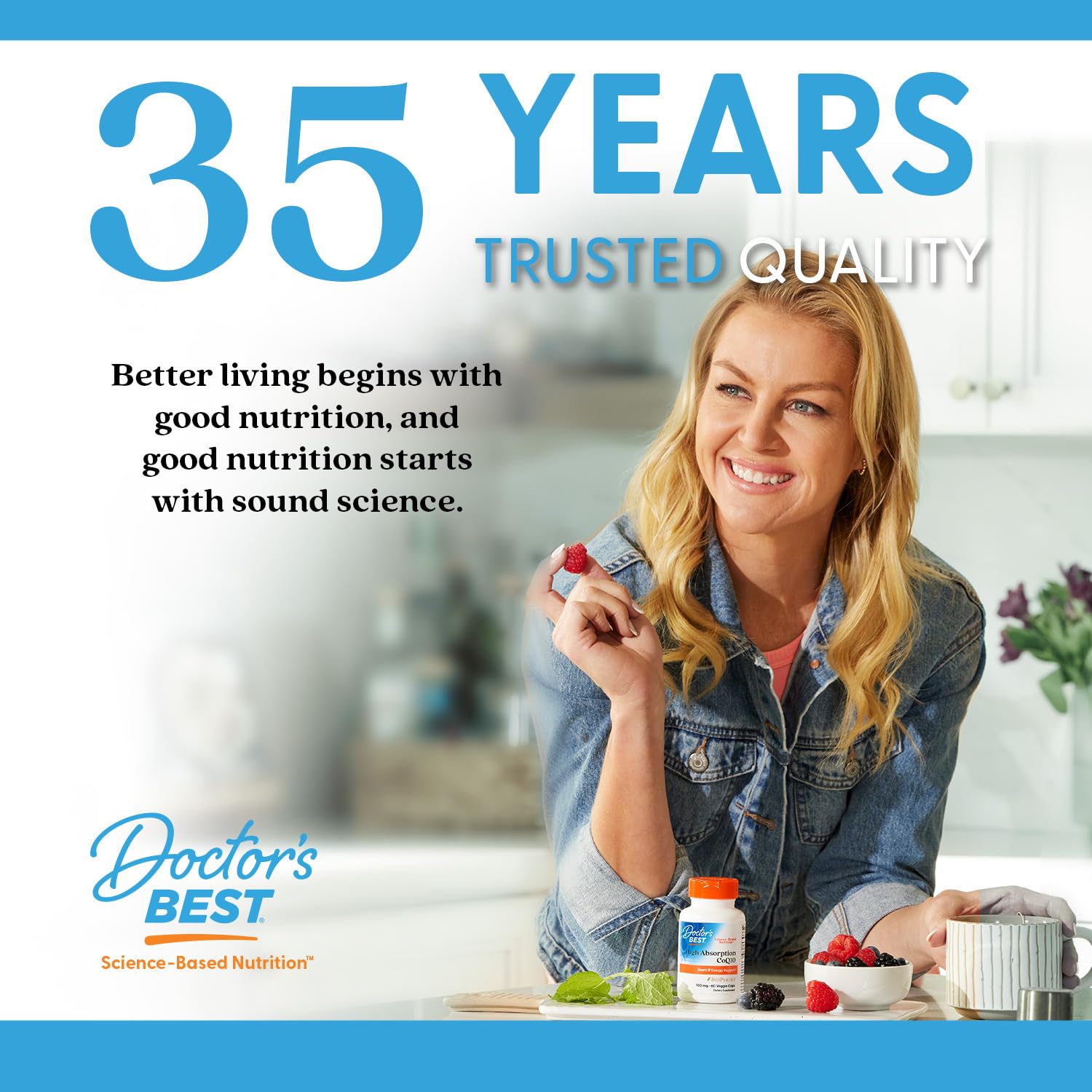 Doctor's Best soy-free label highlights allergy-friendly supplement.