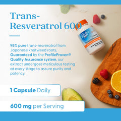 Doctor's Best Trans-Resveratrol jar on counter signals easy daily usage