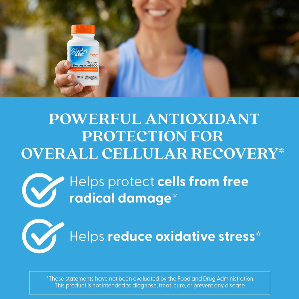 Doctor's Best Trans-Resveratrol packaging inside reveals compact vegan capsules